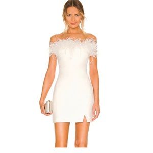 LIKELY Feather Dress, New with Tags , Sz 12 , Color-White